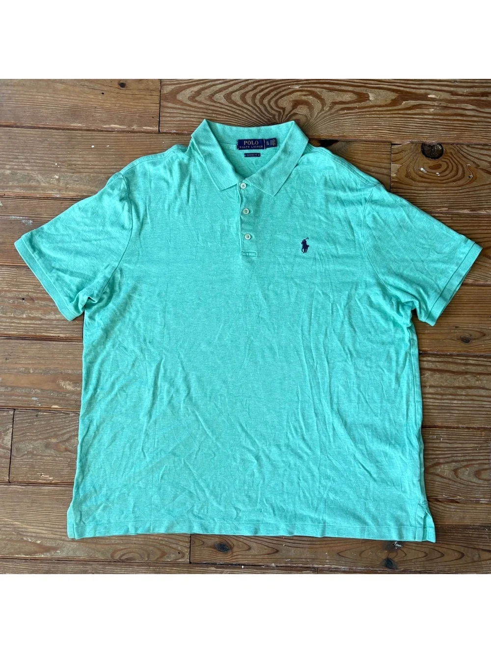 Polo Ralph Lauren Men’s XL Classic Fit Mint Green Cotton Polo Shirt